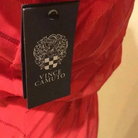 NWT Vince Camuto Women's Sequined Beaded Asymmetrical Neck Dress-Size 4 - Picture 7 of 7